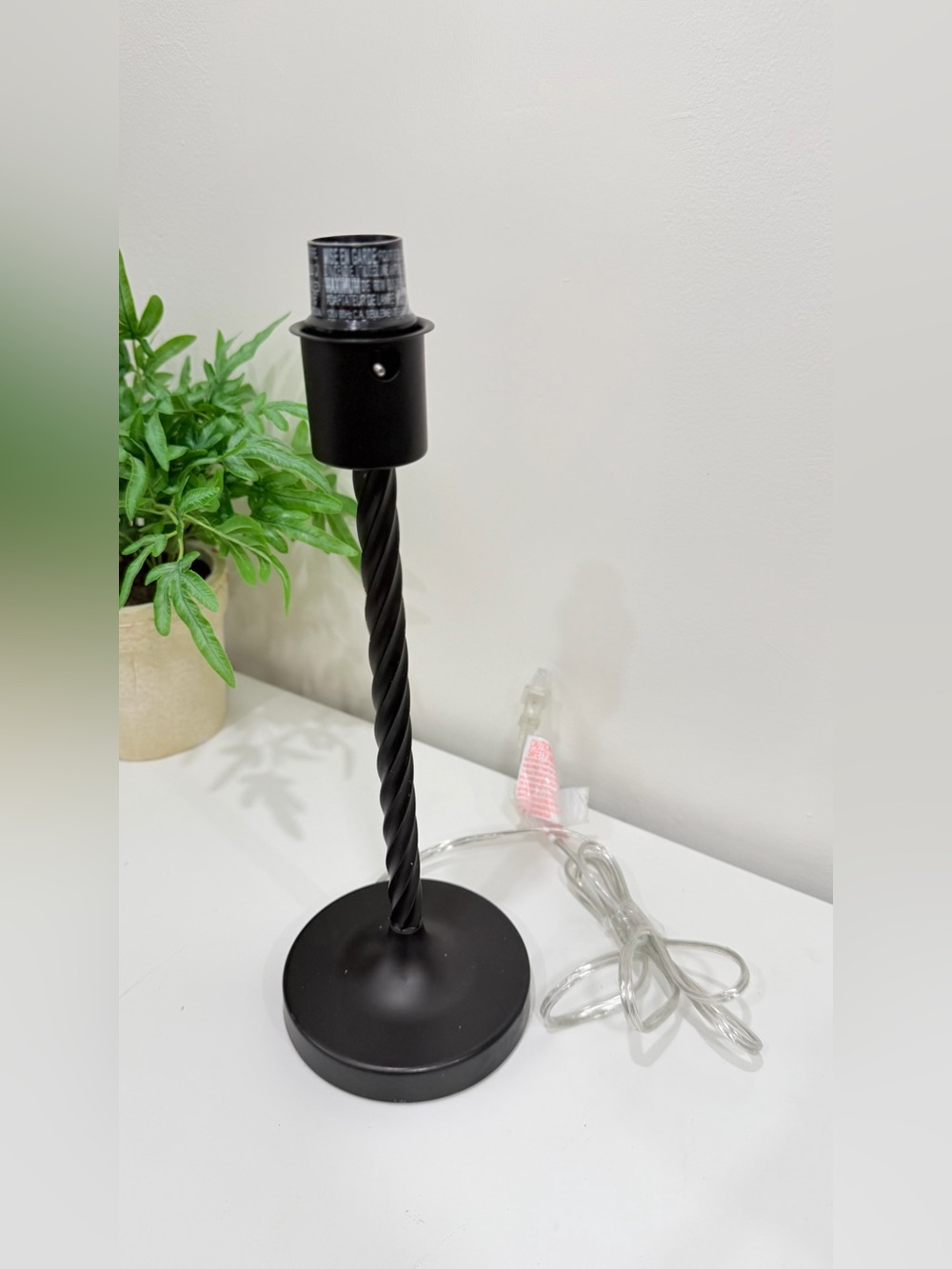 Maura Matte Black Twist Table Lamp Base